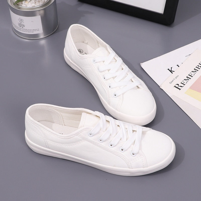 Canvas Shoes, Men's Flat Heels, Versatile, Fashionable, Artistic, Casual, and Small White Shoes, Korean Version with Lace Up