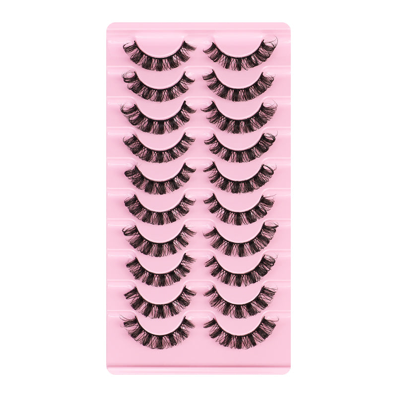 New Russian Volume False Eyelashes DD Curved Thick Eyelashes Ten Pairs Of Chemical Fiber Natural Charm Eyelashes