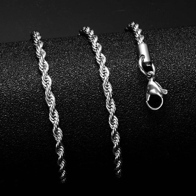 Men 24in Gold & Silver Stainless Steel Cuban Link Chain