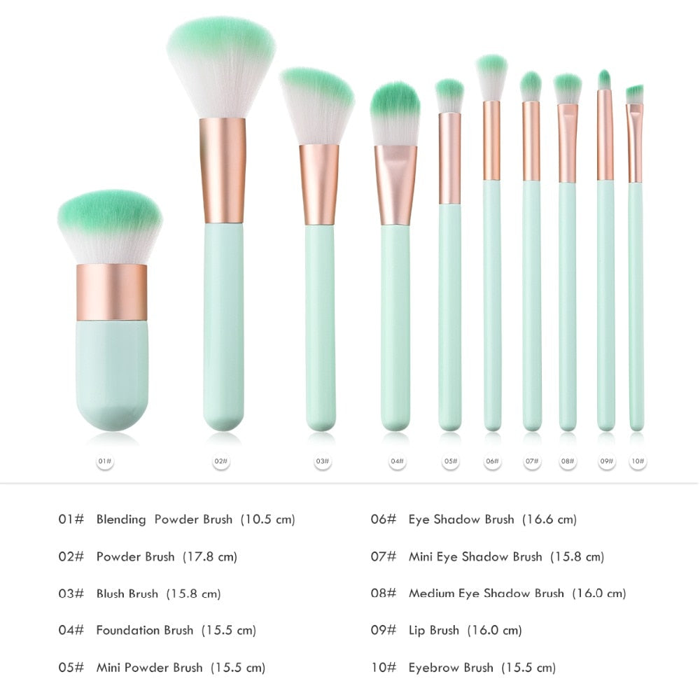 10pcs Cosmetic Makeup Brushes Set