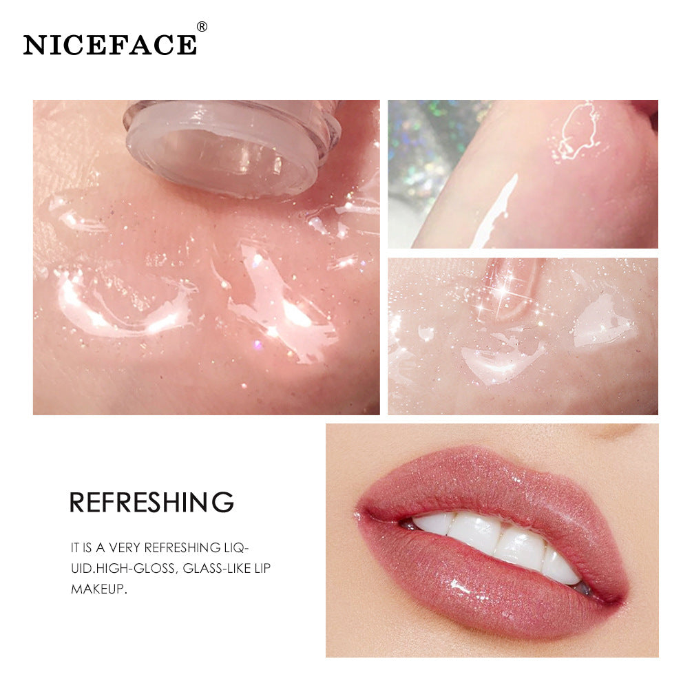 Niceface Glass Water Glossy Lip Gloss Transparent Lip Gloss Moisturizing And Moisturizing Not Easy To Fade White Lip Gloss