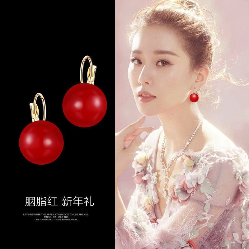 Retro Senior Sense Of Pearl Earrings New Korean Temperament Light Luxury Ear Buckle Design Sense Earrings