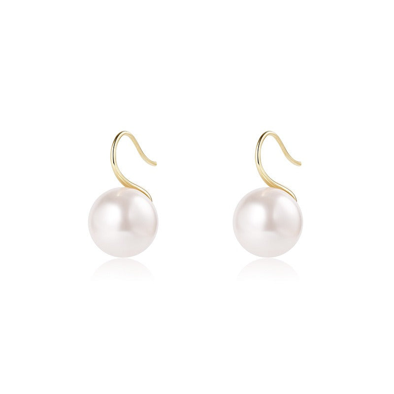 Retro Senior Sense Of Pearl Earrings New Korean Temperament Light Luxury Ear Buckle Design Sense Earrings