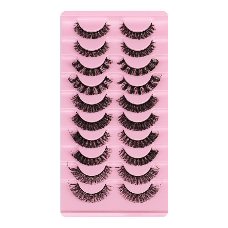 New Russian Volume False Eyelashes DD Curved Thick Eyelashes Ten Pairs Of Chemical Fiber Natural Charm Eyelashes