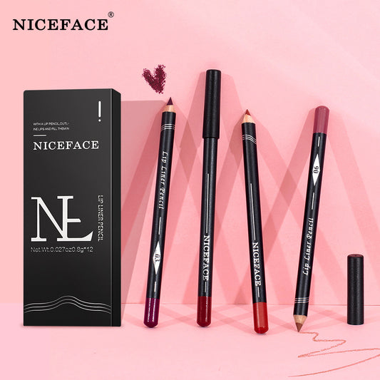 NICEFACE 12 Color Lip Liner Nude Color Modification Is Not Easy To Fade Lip Liner Matte Velvet Lipstick Lip Pencil