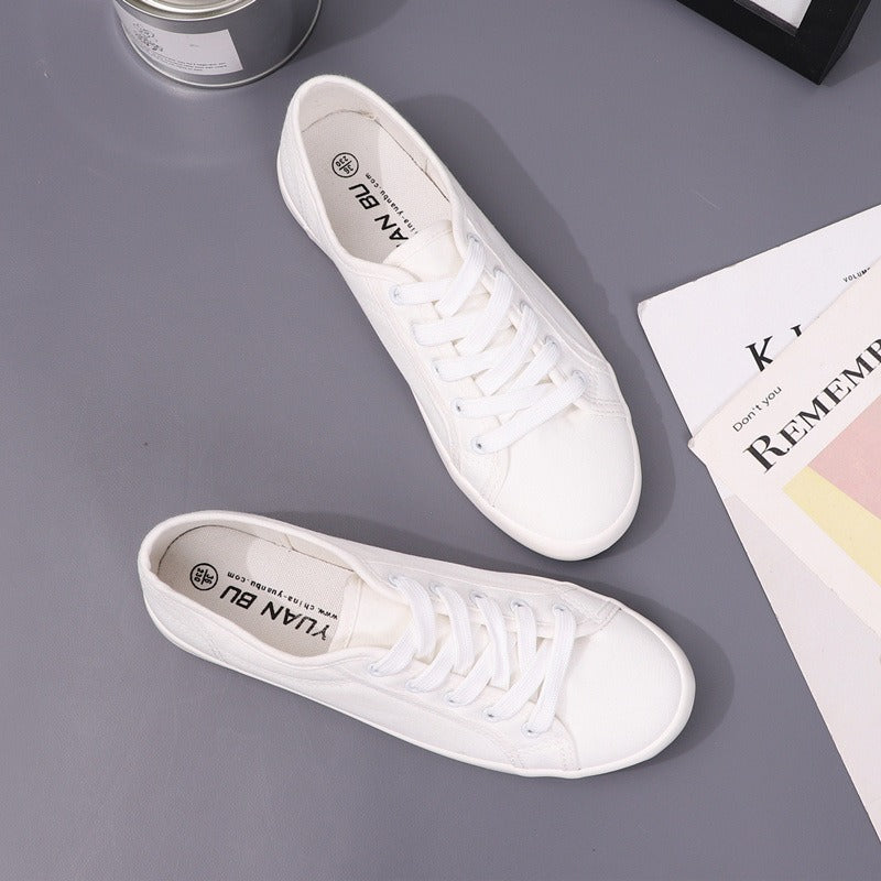 Canvas Shoes, Men's Flat Heels, Versatile, Fashionable, Artistic, Casual, and Small White Shoes, Korean Version with Lace Up