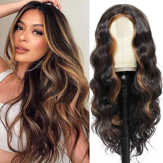 Small Lace Center Split Large Wavy Long Curly Wigs