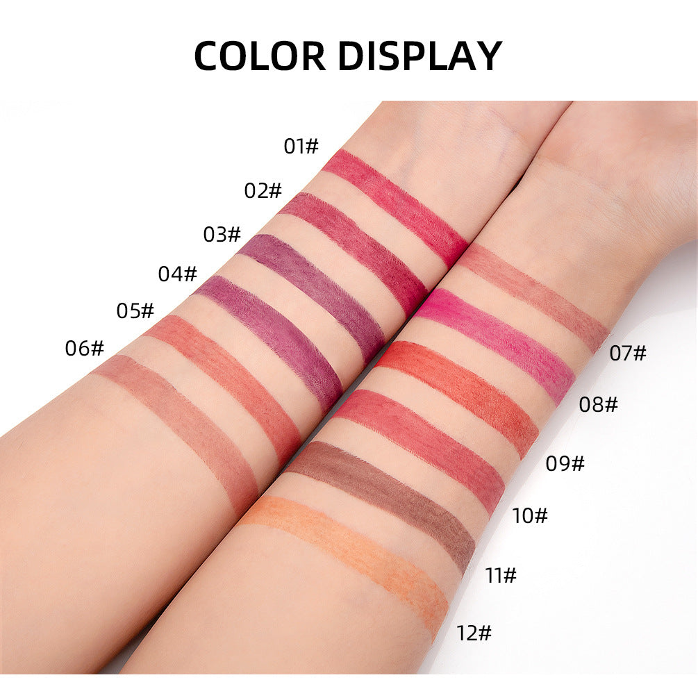 NICEFACE 12 Color Lip Liner Nude Color Modification Is Not Easy To Fade Lip Liner Matte Velvet Lipstick Lip Pencil