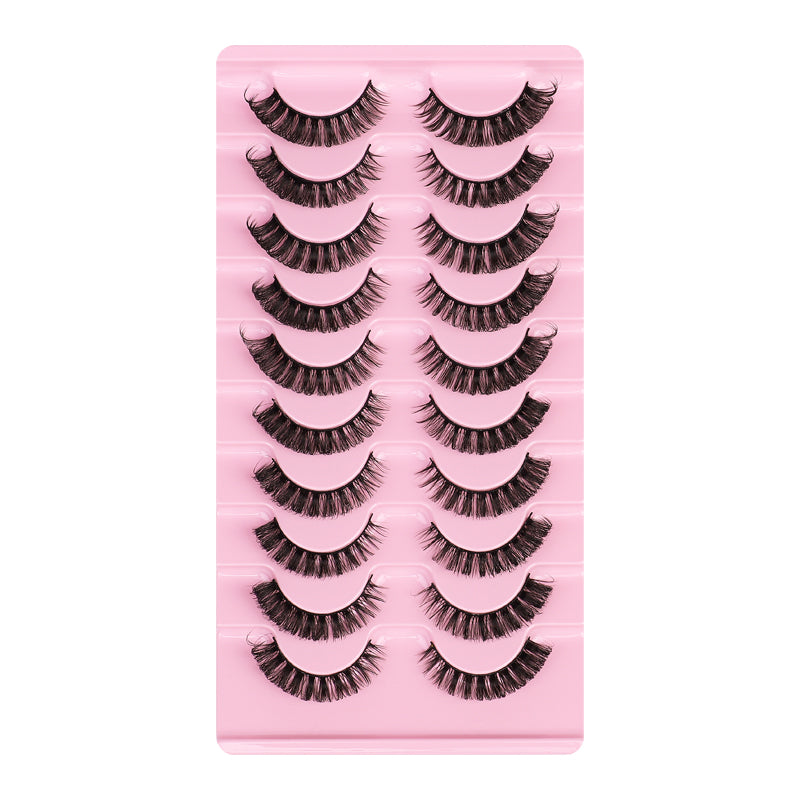 New Russian Volume False Eyelashes DD Curved Thick Eyelashes Ten Pairs Of Chemical Fiber Natural Charm Eyelashes