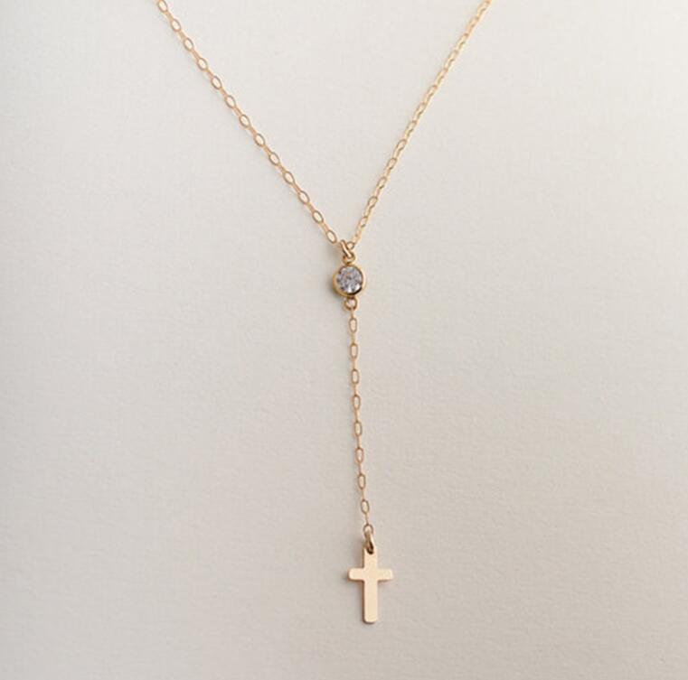 Small Gold Cross Pendant Necklace Women Girl Kids,Mini Charm Pendant