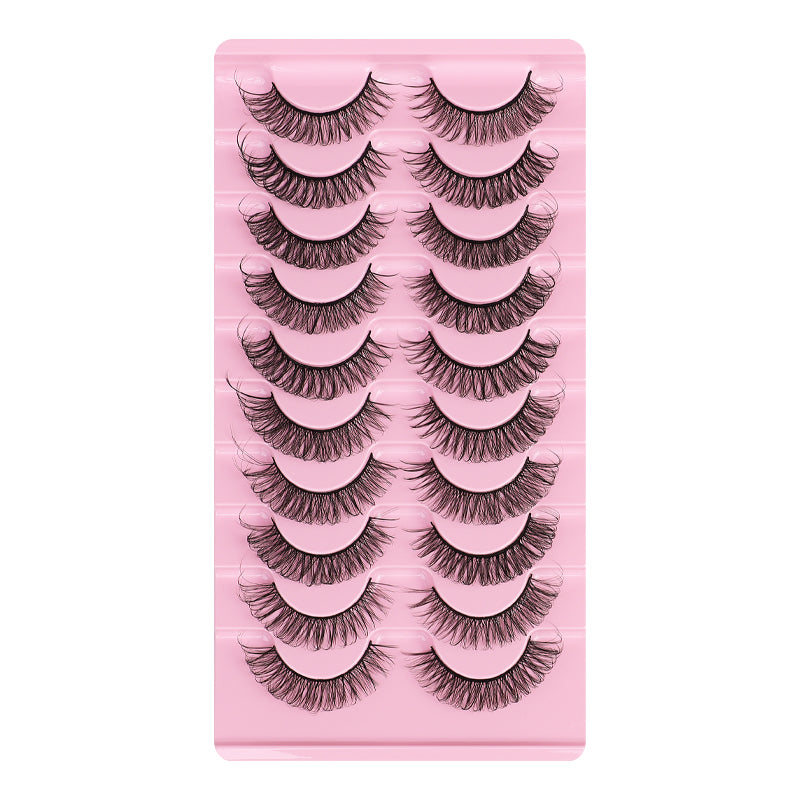 New Russian Volume False Eyelashes DD Curved Thick Eyelashes Ten Pairs Of Chemical Fiber Natural Charm Eyelashes