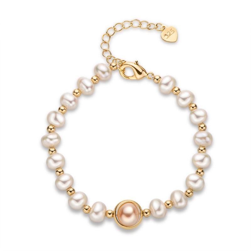 Small Design LuxuryaAnd Premium 14K Gold Wrapped Pearl Bracelet Womens Natural Freshwater Pearl Jewelry