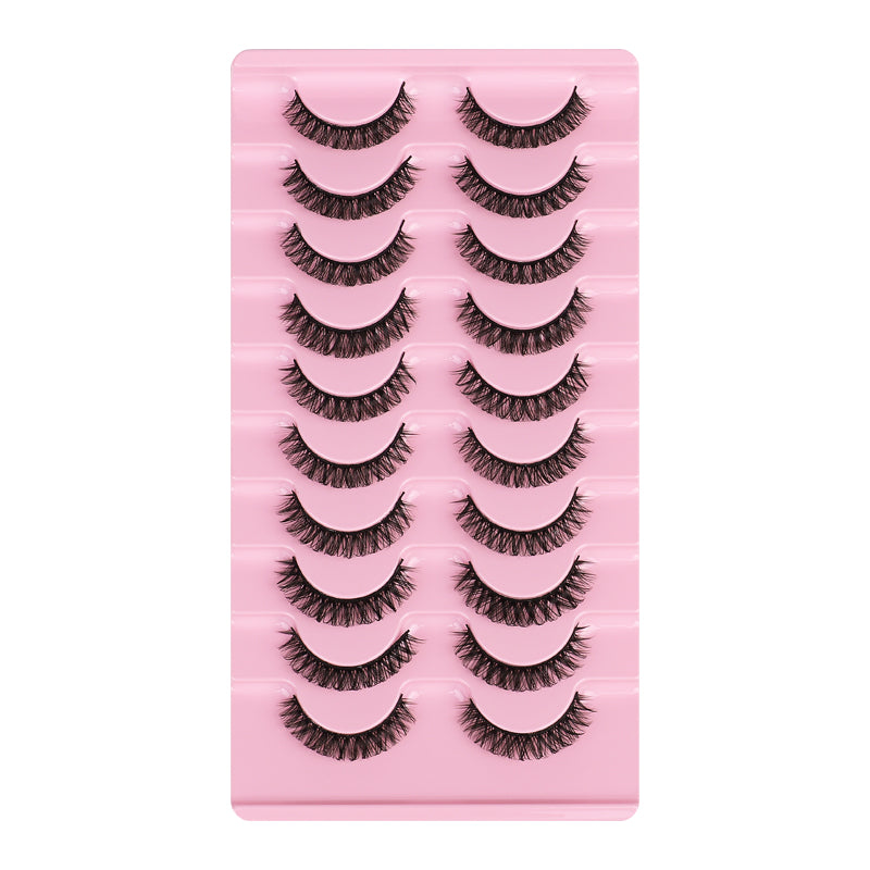 New Russian Volume False Eyelashes DD Curved Thick Eyelashes Ten Pairs Of Chemical Fiber Natural Charm Eyelashes