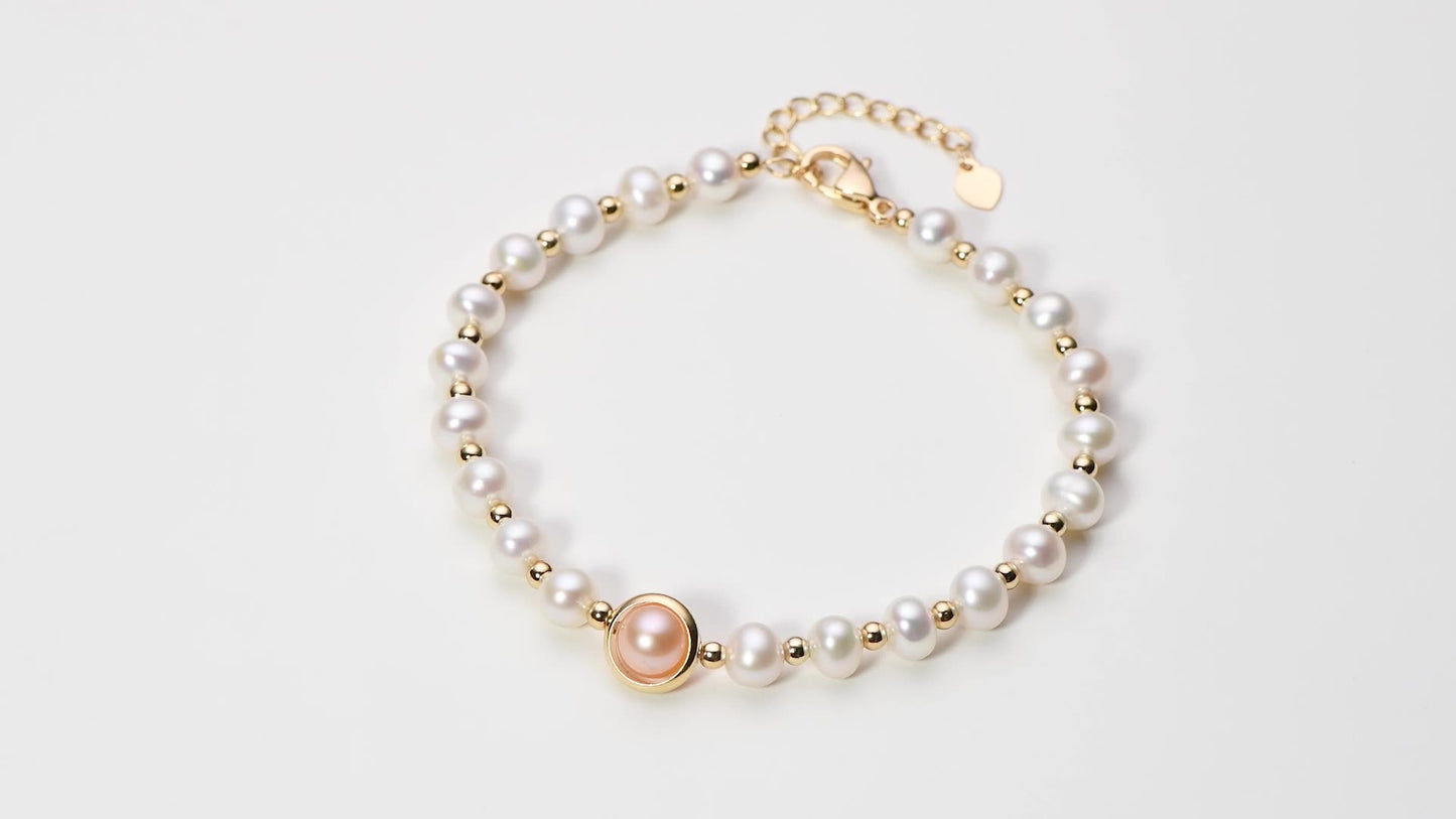 Small Design LuxuryaAnd Premium 14K Gold Wrapped Pearl Bracelet Womens Natural Freshwater Pearl Jewelry