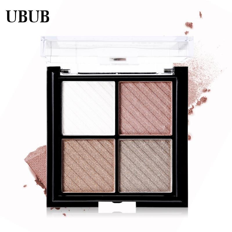 UBUB 4 Colors Eyeshadow Shimmer Natural Eyeshadow  Matte Nude Metallic Earth Color Eye Shadow Beauty Makeup Palette