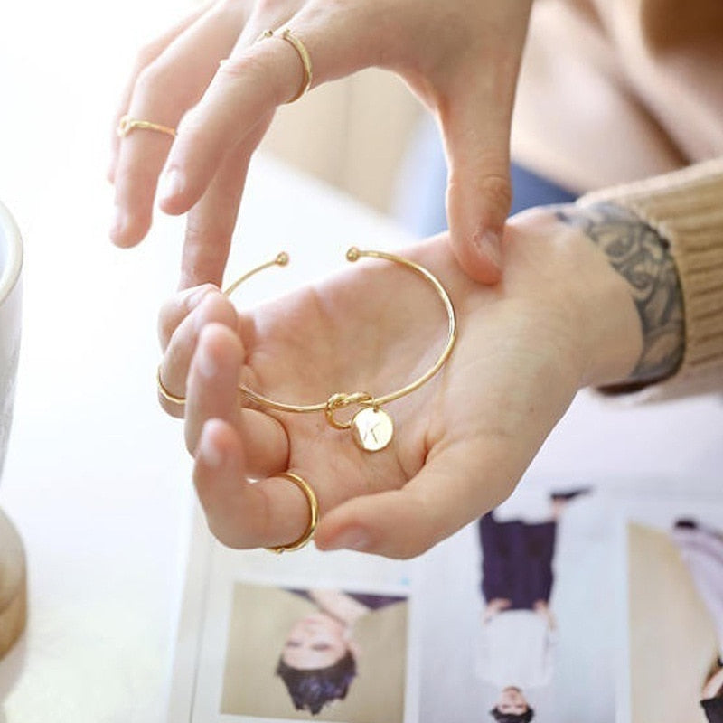 26 letter gold & silver heart pendant