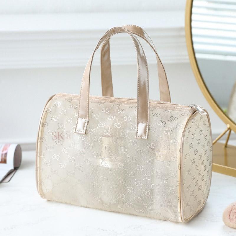 New Mesh Handbag Female Light Luxury Portable Large-Capacity Washroom Makeup Bag Multifunctional Storage Bag