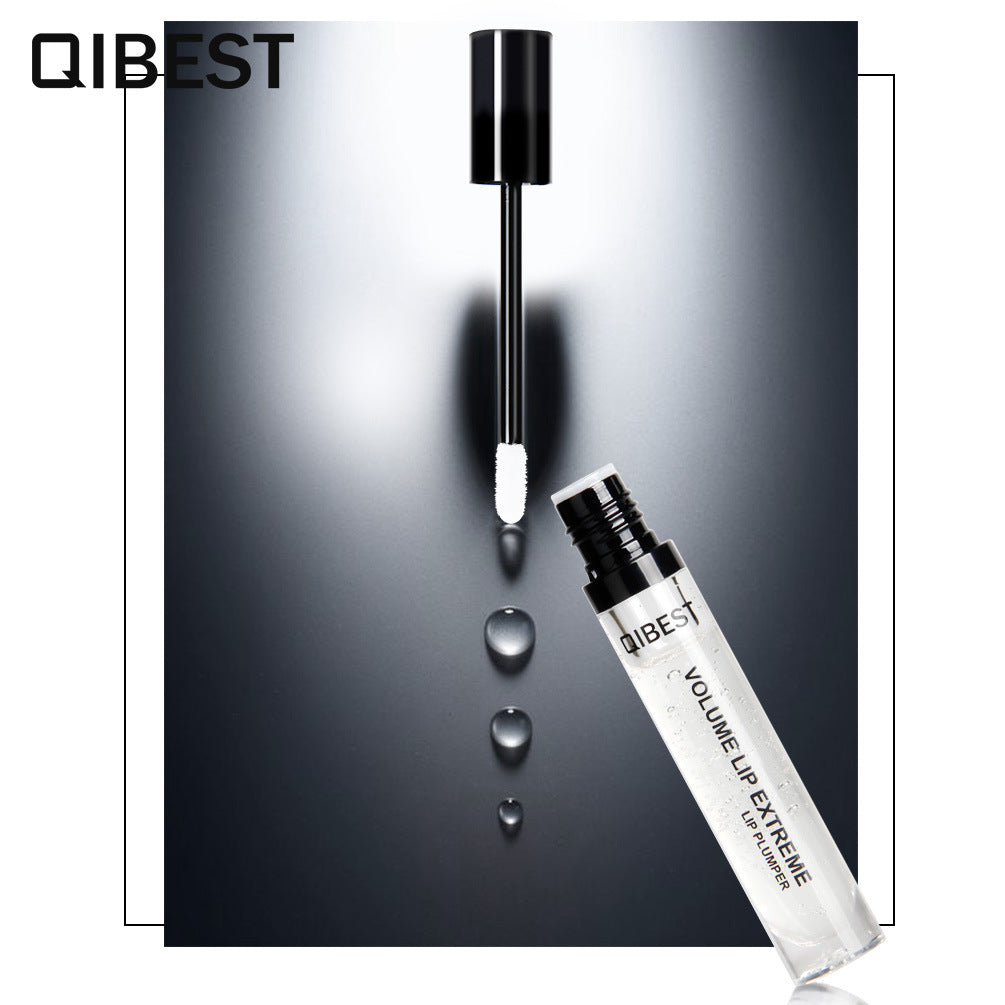 QIBEST Transparent Color Sexy Big Mouth Lip Gloss Moisturizing Lightening Lip Texture Lock Color Oil Lip Plumping Oil