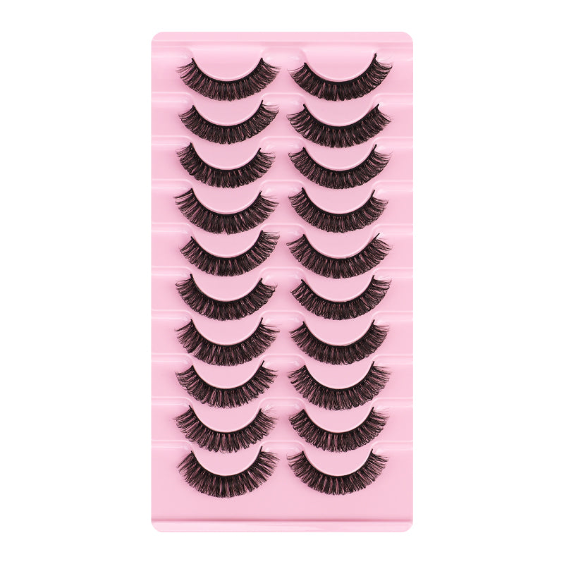 New Russian Volume False Eyelashes DD Curved Thick Eyelashes Ten Pairs Of Chemical Fiber Natural Charm Eyelashes