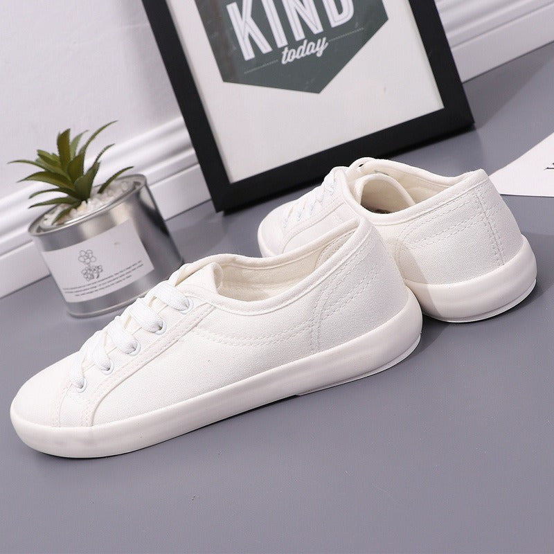 Canvas Shoes, Men's Flat Heels, Versatile, Fashionable, Artistic, Casual, and Small White Shoes, Korean Version with Lace Up