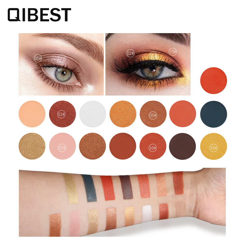 QIBEST 15 Color Eyeshadow Palette Renaissance Eyeshadow Palette Sunset Eyeshadow