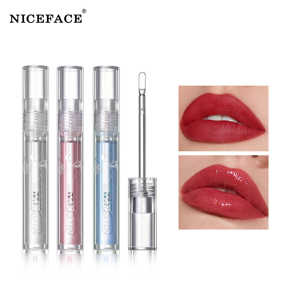 Niceface Glass Water Glossy Lip Gloss Transparent Lip Gloss Moisturizing And Moisturizing Not Easy To Fade White Lip Gloss