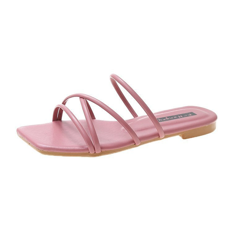 Candy Color Flat Slippers Women's Summer New Fashion Outer Wear With a Fairy Style Korean Version Of The Net Red Beach Sandals