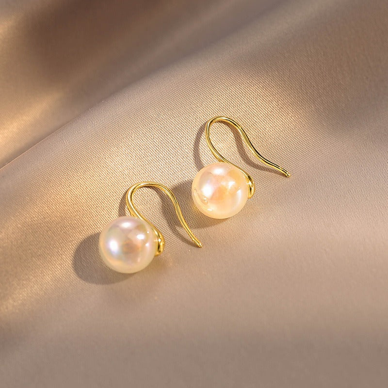 Retro Senior Sense Of Pearl Earrings New Korean Temperament Light Luxury Ear Buckle Design Sense Earrings