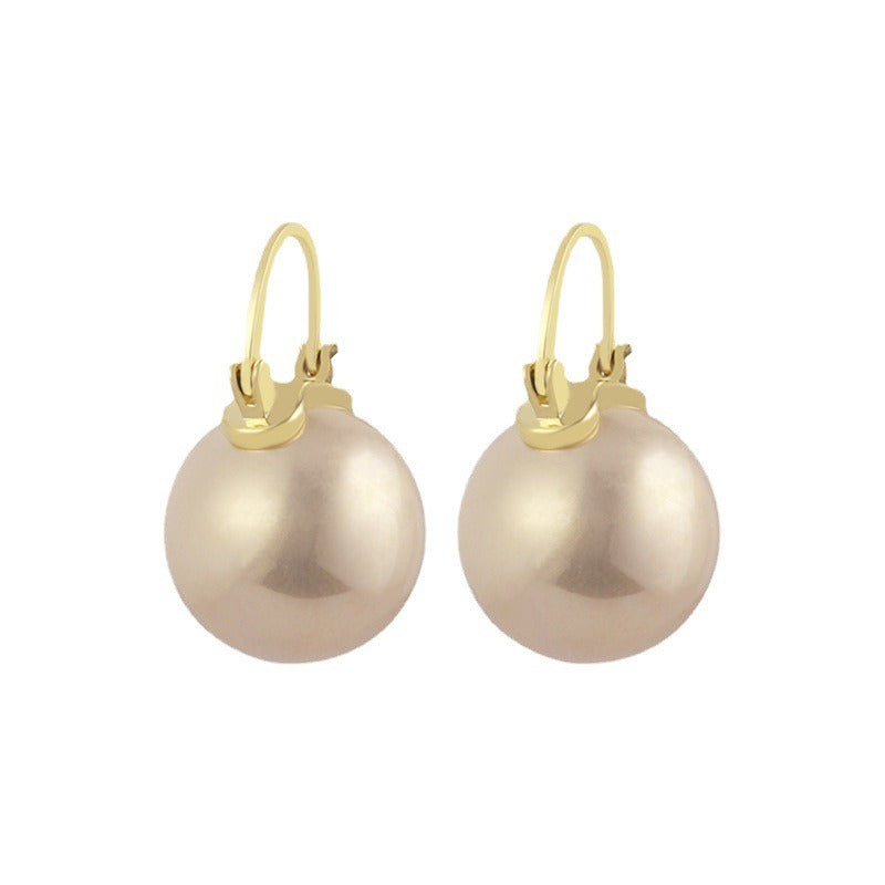 Retro Senior Sense Of Pearl Earrings New Korean Temperament Light Luxury Ear Buckle Design Sense Earrings