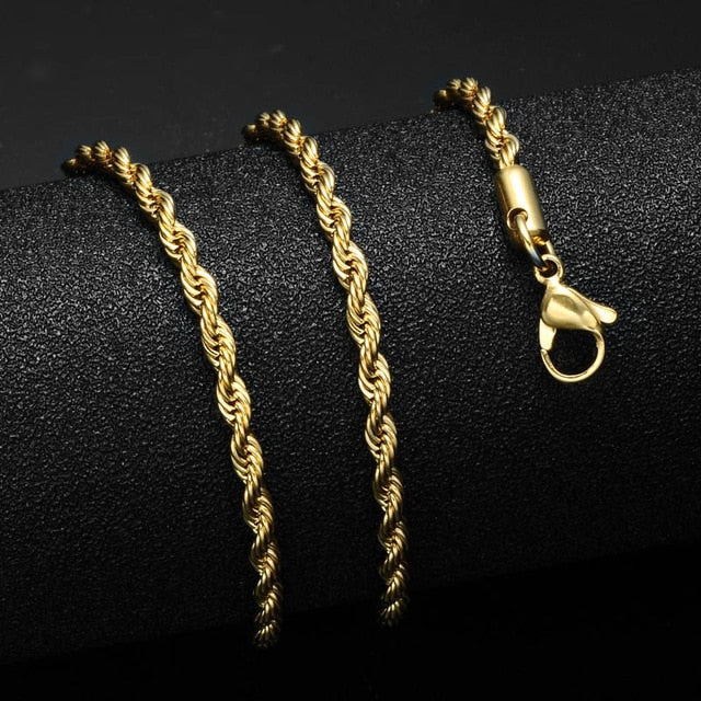 Men 24in Gold & Silver Stainless Steel Cuban Link Chain