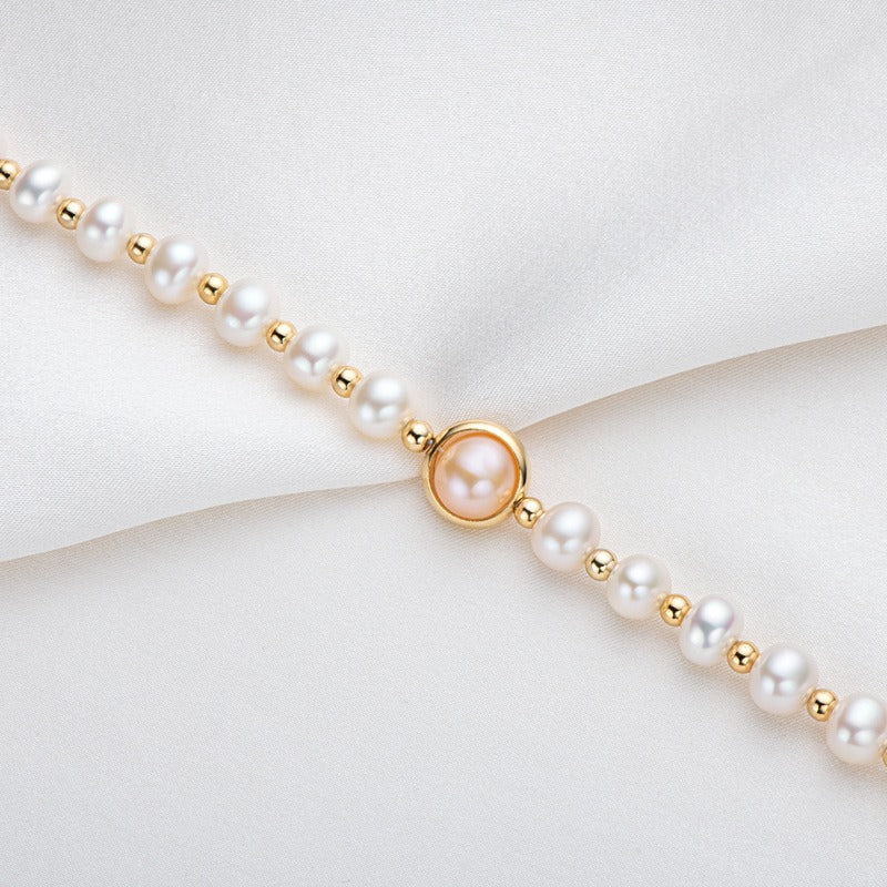 Small Design LuxuryaAnd Premium 14K Gold Wrapped Pearl Bracelet Womens Natural Freshwater Pearl Jewelry