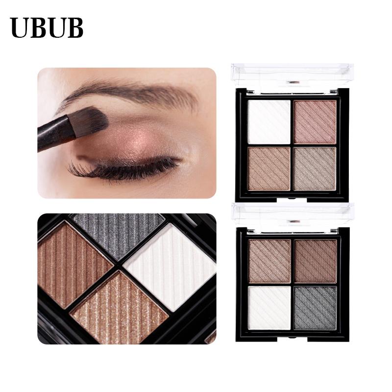 UBUB 4 Colors Eyeshadow Shimmer Natural Eyeshadow  Matte Nude Metallic Earth Color Eye Shadow Beauty Makeup Palette