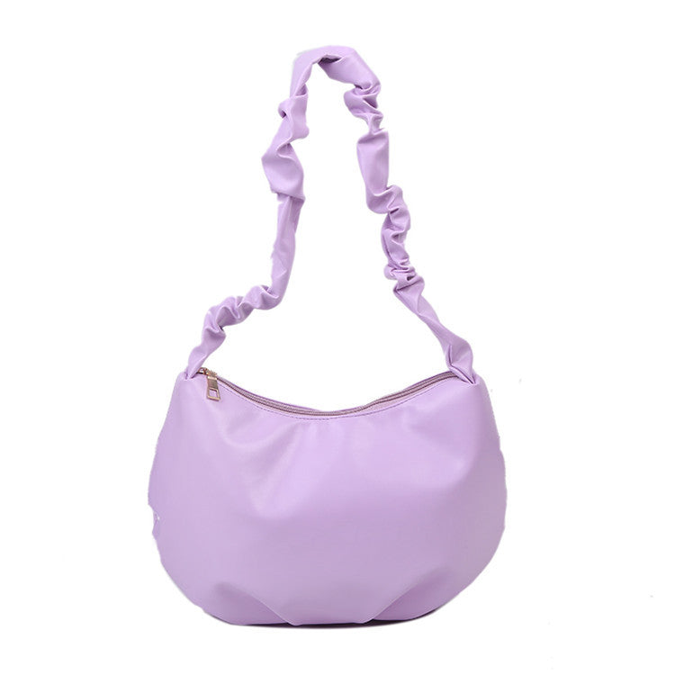 Soft Cloud Bag Korean Version Bag Women's New Shoulder Bag Fairy Student Underarm Bag Women's Pleated Handbag