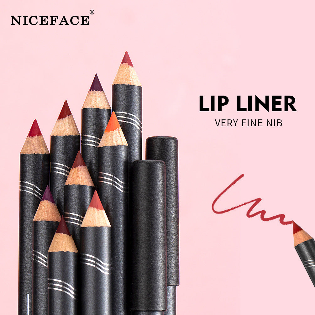 NICEFACE 12 Color Lip Liner Nude Color Modification Is Not Easy To Fade Lip Liner Matte Velvet Lipstick Lip Pencil