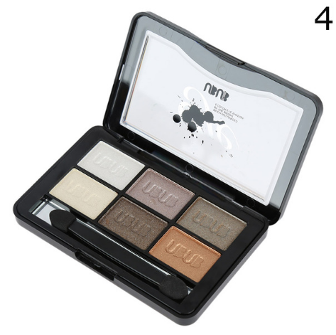 UBUB 6 Colors Roast Eye Shadow Powder Makeup Palette in Shimmer Metallic Glitter Cream Eyeshadow Palette