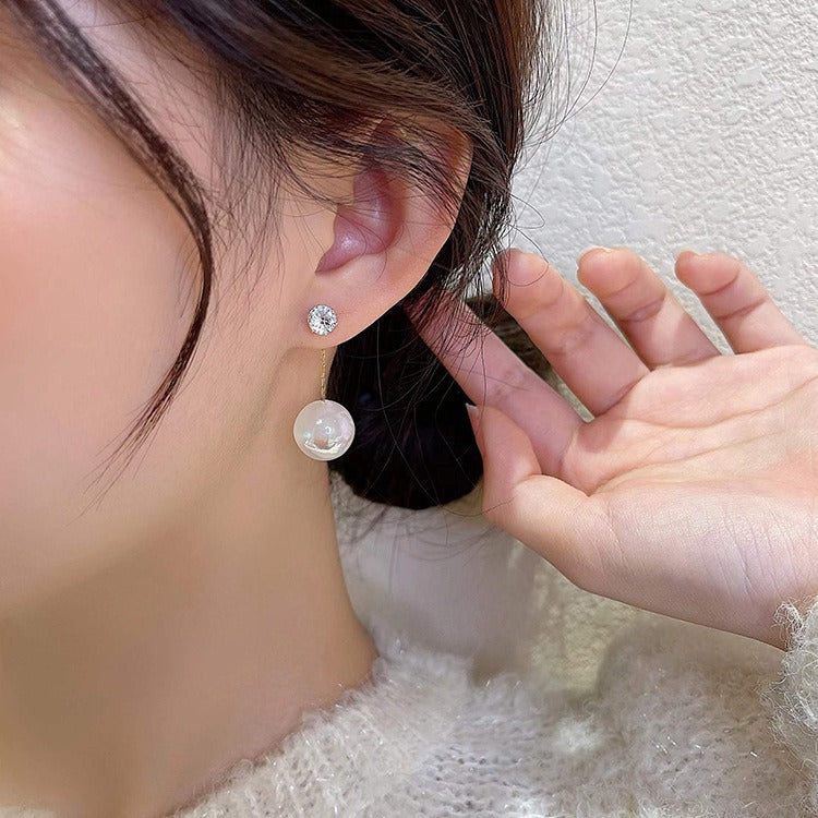 Retro Senior Sense Of Pearl Earrings New Korean Temperament Light Luxury Ear Buckle Design Sense Earrings