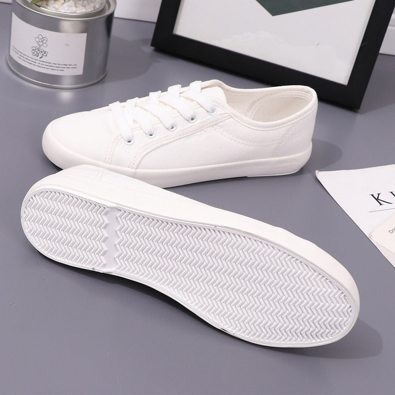 Canvas Shoes, Men's Flat Heels, Versatile, Fashionable, Artistic, Casual, and Small White Shoes, Korean Version with Lace Up