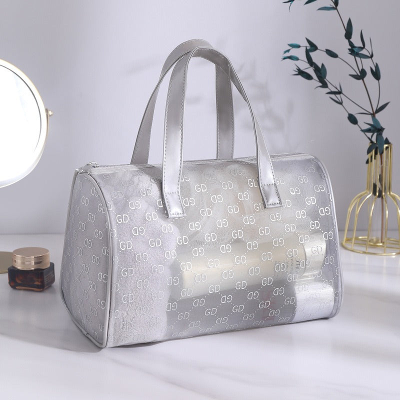 New Mesh Handbag Female Light Luxury Portable Large-Capacity Washroom Makeup Bag Multifunctional Storage Bag