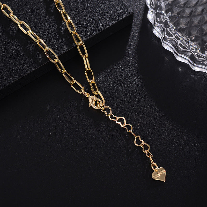 Fashion Ins Style Semi-Precious Stone Irregular Pendant Simple Classic Design Temperament Personality Female Necklace