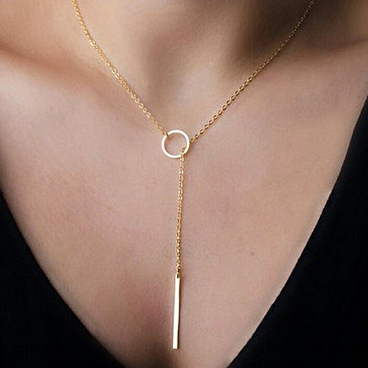 Minimalist Gold Color Silver Circle Choker Necklace Simple Infinity Cross Necklace Women Jewelry