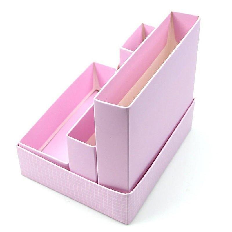 Sale DIY Paper Board Makeup Cosmetic Storage Box Container Desk Decor Stationery Case Organizer Top