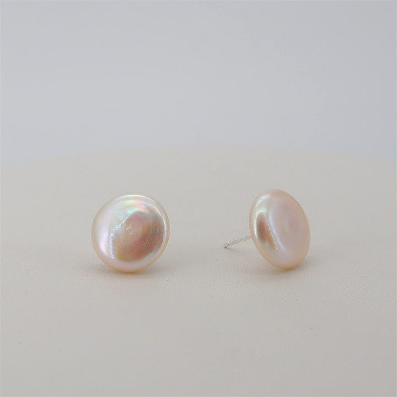 New Single Pearl Earrings Female Copper Plated 14K Real Gold Light Luxury Fashion Large Freshwater Pearl Earrings