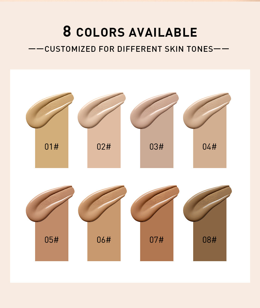 NICEFACE 8 Colors Silky Texture Discoloration Light And Docile Liquid Foundation Waterproof And Not Easy To Take Off Makeup