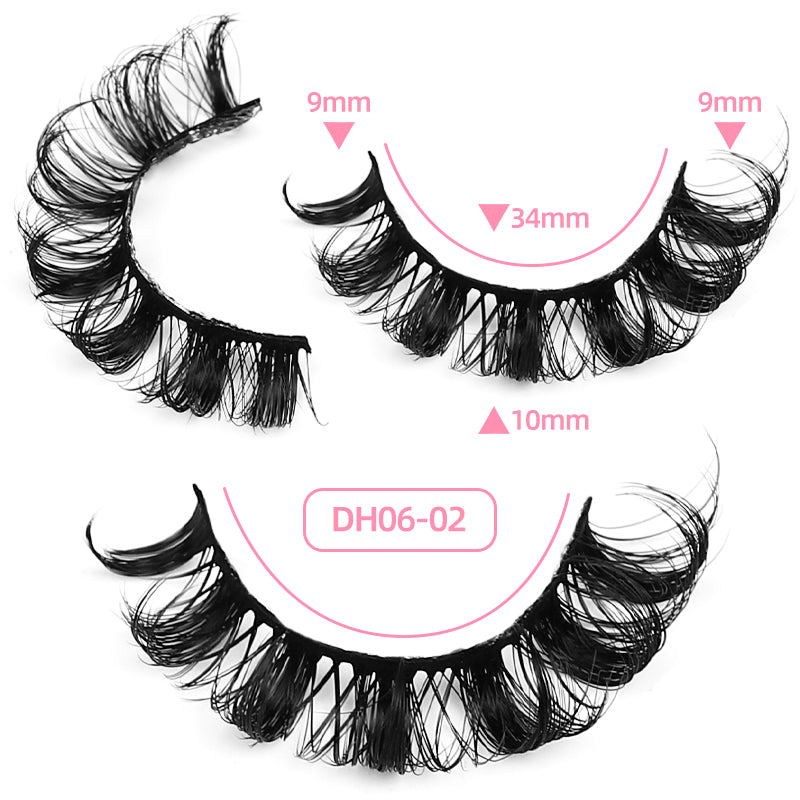 New Russian Volume False Eyelashes DD Curved Thick Eyelashes Ten Pairs Of Chemical Fiber Natural Charm Eyelashes