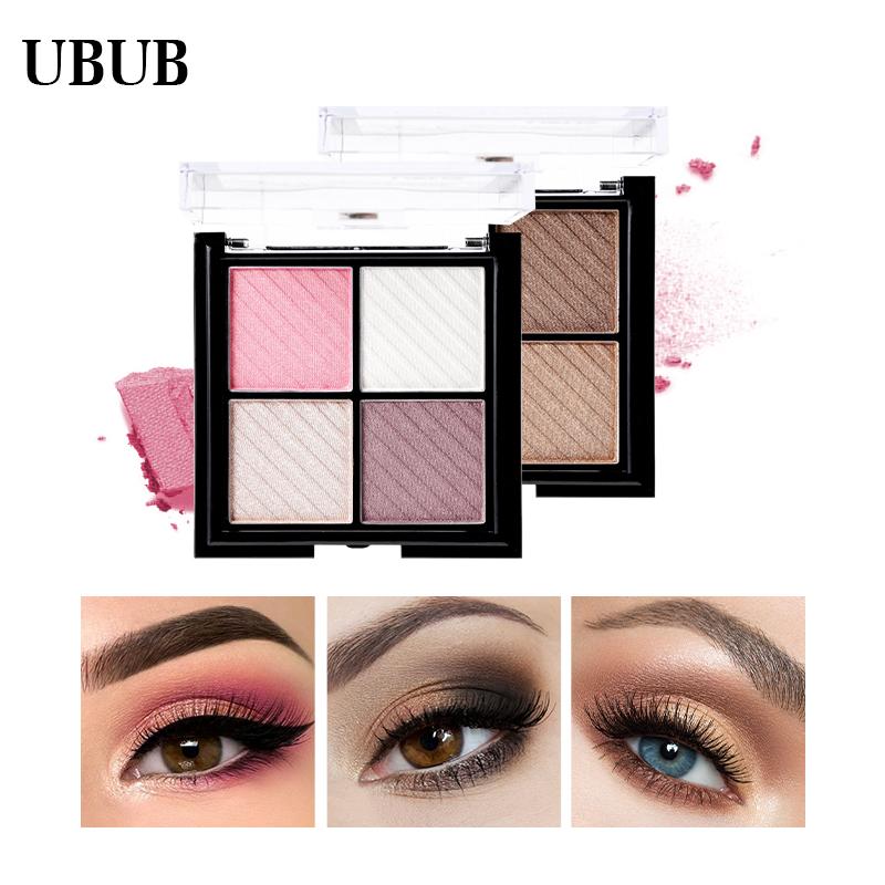 UBUB 4 Colors Eyeshadow Shimmer Natural Eyeshadow  Matte Nude Metallic Earth Color Eye Shadow Beauty Makeup Palette